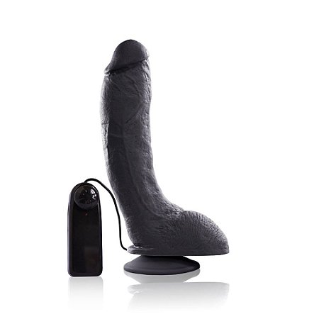 REAL PETER RAMBO - PÊNIS REALÍSTICO COM VIBRADOR E VENTOSA 23X5CM - COR PRETA