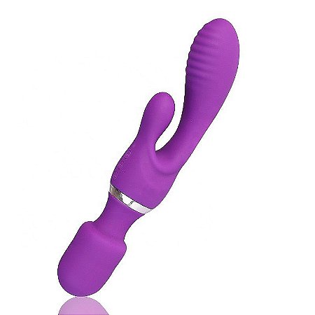 VIBRADOR 3 EM 1 - 7 MODOS DE VIBRAÇÃO ESTIMULADOR DE CLITÓRIS E PONTO G RECARREGÁVEL - COR ROXO