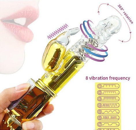Vibrador Rotativo Jack Rabbit Metálico com 36 Vibrações - Ultra Potente