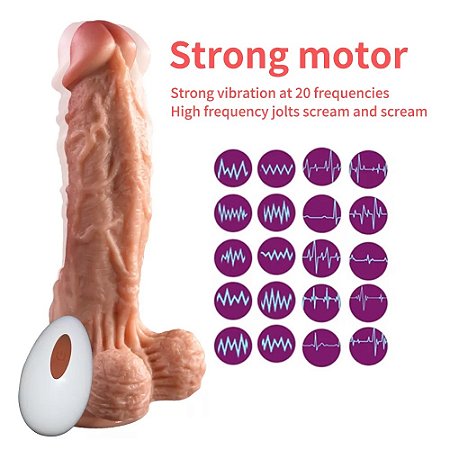 MARS DILDO PÊNIS REALÍSTICO RECARREGÁVEL COM CONTROLE REMOTO - 20 MODOS DE VIBRAÇÃO - 20,5CM