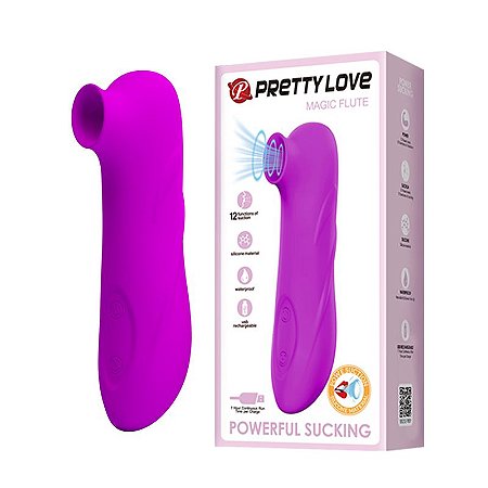 PRETTY LOVE MAGIC FLUTE - VIBRADOR DE SUCÇÃO ESTIMULADOR DE CLÍTORIS RECARREGÁVEL - 14 X 5 CM