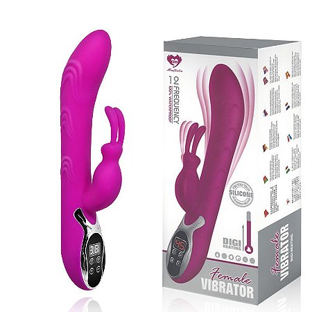 FEMALE VIBRATOR - Jack Rabbit PONTO G E CLÍTORIS, RECARREGÁVEL COM 12 NÍVEIS DE VIBRAÇÃO E AUTO AQUECIMENTO - 24 X 4 CM