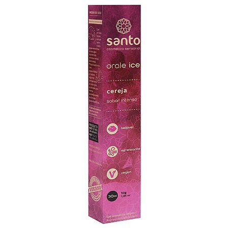 SANTO COSMÉTICOS VEGANO - ORALE GEL PARA SEXO ORAL ICE - SABOR CEREJA - 30 ML