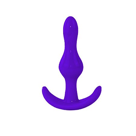 PLUG ANAL FLEXIVEL PARA INICIANTES EM SILICONE MACIO 8x2,2cm -  COR: ROXO