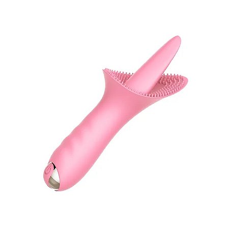 DIBB CARNIVOROUS - VIBRADOR COM ESTIMULADOR EM FORMA DE LINGUA - COR: ROSA