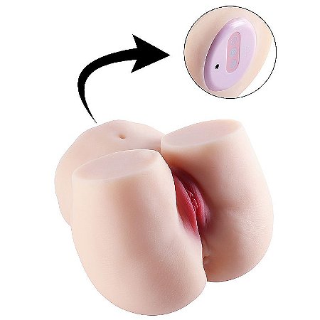 BUNDA MASTURBADORA REALÍSTICA - VAGINA PENETRÁVEL COM VIBRADOR RECARREGÁVEL COM CONTROLE REMOTO 4-RCT