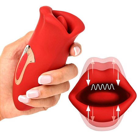 Honey Mouth - Vibrador Boca recarregável em formato de boca vibratória