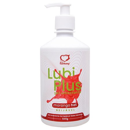 500gr Lubi Plus - Gel Lubrificante íntimo a base d'água beijável - AROMA MORANGO HOT