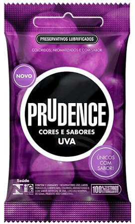 Preservativo camisinha prudence sabor uva - 3uni