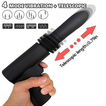 Gun Dildo - Vibrador recarregável Vai e Vem em formato Pistola