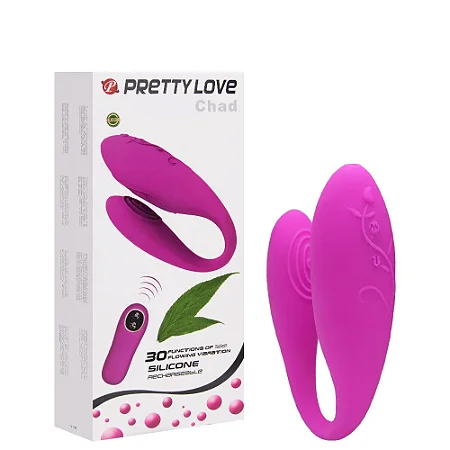 PRETTY LOVE CHAD - VIBRADOR PARA CASAL RECARREGÁVEL PARA CASAIS COM 30 NÍVEIS DE VIBRAÇÃO E CONTROLE REMOTO SEM FIO - 9 X 3 CM