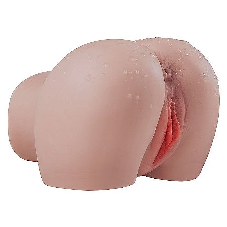 MASTURBADOR MASCULINO EM FORMATO DE BUNDA SUPER REALÍSTICO - VAGINA E ÂNUS - 17 X 14 CM