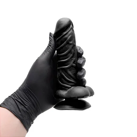 PÊNIS DE BORRACHA SILICONE COM VENTOSA 15,4 X 3,5 CM - COR PRETA
