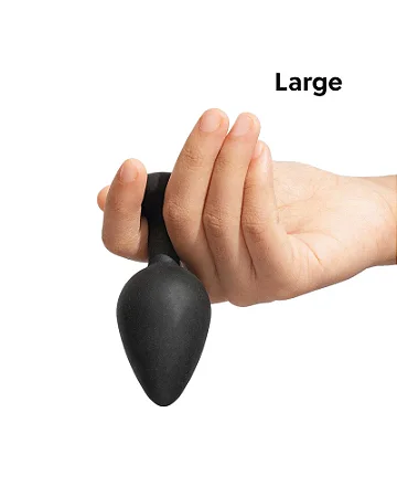 PLUG ANAL EM SILICONE COM "TOQUE AVELUDADO MAIS CONFORTO" - TAMANHO G - COR PRETO