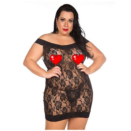 Camisola Malícia plus size - Preta