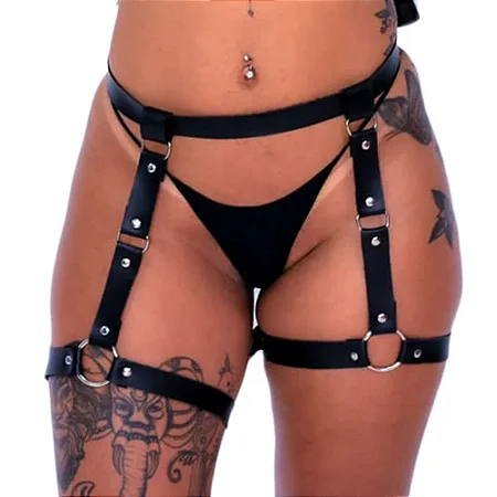 Cinta Liga Harness Sensual - cor preta