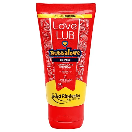 La Pimienta Bubbalove - Lubrificante Love Lub beijável - 60G - sabor morango