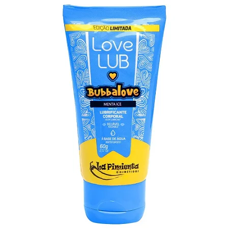 La Pimienta Bubbalove - Lubrificante Love Lub beijável - 60G - sabor menta ice refrescante