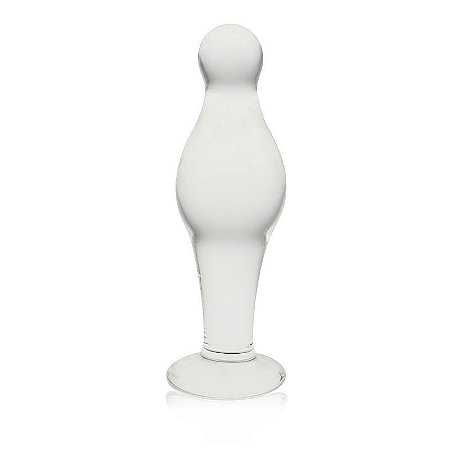 LOVETOY GLASS ROMANCE - PLUG ANAL COM FORMATO BOJUDO EM VIDRO - 11,5 X 3,5 CM