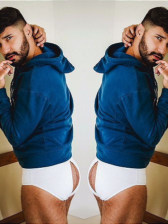 CUECA JOCKSTRAP MODELO ALL OPEN - COR BRANCA