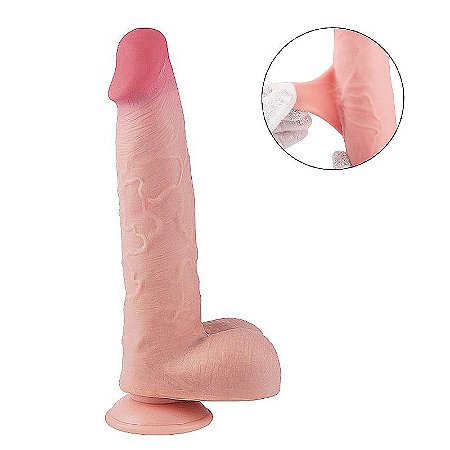 MR SWITCH SUPER REAL CYBER - PÊNIS REALÍSTICO DUPLA CAMADA BELISCÁVEL VENTOSA REMOVÍVEL - 24,5 x 4,5 cm