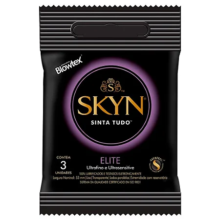 Blowtex Preservativo Skyn Elite sem latex Ultrafino e Ultra Sensitive - 03 Unidades