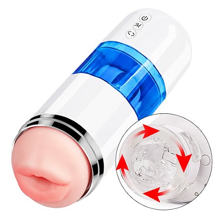 Twister -  Masturbador recarregável simulador de sexo oral com movimento de rotação e sucção