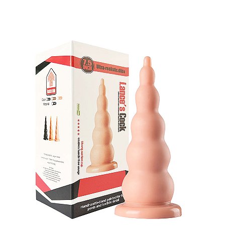 LANCE’S COCK - Plug Anal Escalonado com Ventosa - cor bege