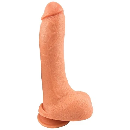 JEFF - PÊNIS DE BORRACHA SILICONE COM VENTOSA 23,3 X 5,6CM - COR BEGE
