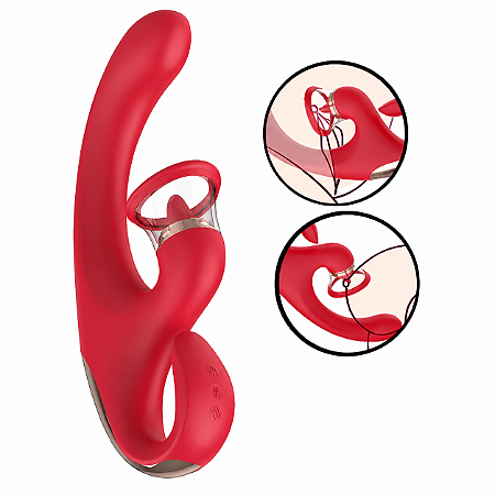 S-Hande Sandra - Vibrador de Ponto G e clitóris com Língua e Sucção recarregável