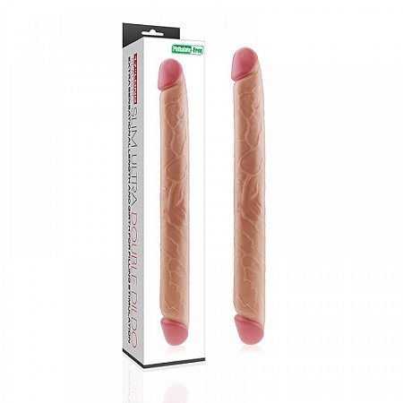 LOVETOY SLIM ULTRA DOUBLE DILDO - PÊNIS DUPLO EM TPE COM GLANDE DEFINIDA NAS 2 EXTREMIDADES - 44 X 4,5 CM