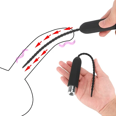 Plug de pênis - Vibrador uretral recarregável com 10 modos de vibração