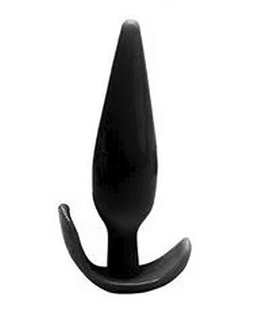 PLUG ANAL FLEXIVEL EM SILICONE MACIO 10,8x2,6cm - COR: PRETO