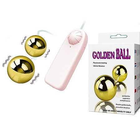 BAILE GOLDEN BALL - BOLAS PARA POMPOAR COM VIBRO MULTIVELOCIDADE | COR: DOURADO