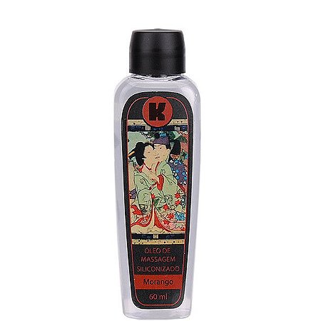 Óleo de massagem siliconizado provoca leve aquecimento relaxante - 60ml - fragrância morango