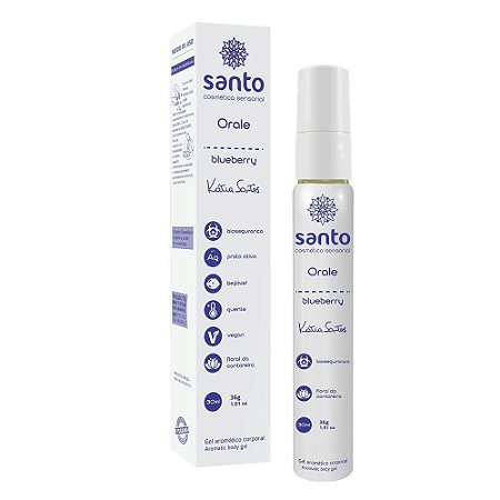 SANTO COSMÉTICOS VEGANO - ORALE GEL PARA SEXO ORAL HOT - SABOR BLUEBERRY - 30 ML