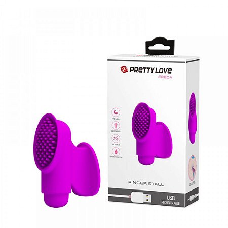 PRETTY LOVE FREDA -  Dedeira vibratória Recarregável com Capa Estimuladora para os Dedos