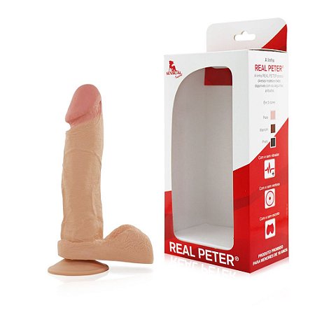REAL PETER BOSS - Pênis realístico com ventosa 19x4,5cm - cor bege