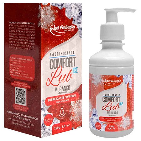 La Pimienta Comfort Lub Ice - Lubrificante íntimo a base d'água beijável 250gr - aroma morango