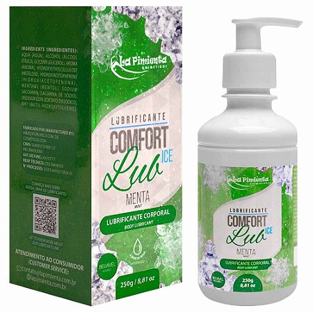 La Pimienta Comfort Lub Ice - Lubrificante íntimo a base d'água beijável 250gr - aroma menta
