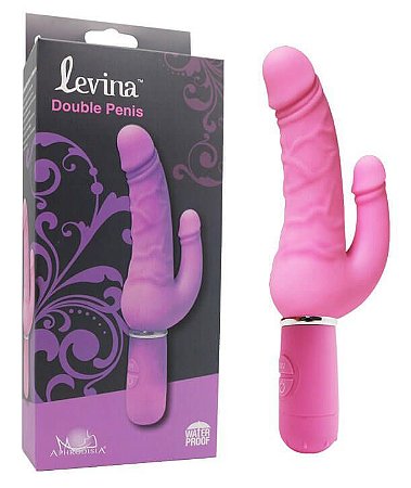 APHRODISIA LEVINA DOUBLE PENIS - VIBRADOR DUPLO PÊNIS - 30 vibrações, RESISTÊNCIA A ÁGUA - 22 X 2,5 cm -