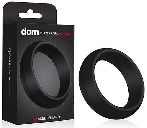 ANEL PENIANO DE ESCROTO GRANDE EM SILICONE - 6,5 cm TAMANHO: M - Dom