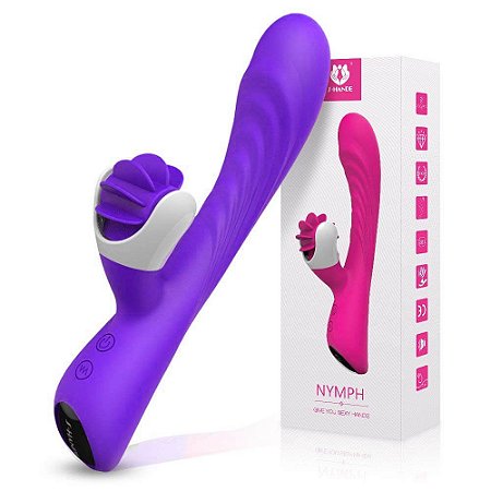 S-HANDE NYMPH - VIBRADOR ESTIMULADOR DE PONTO G E CLÍTORIS RECARREGÁVEL COM 9 MODOS DE VIBRAÇÕES E 6 MODOS DE ROTAÇÃO | COR: ROXO