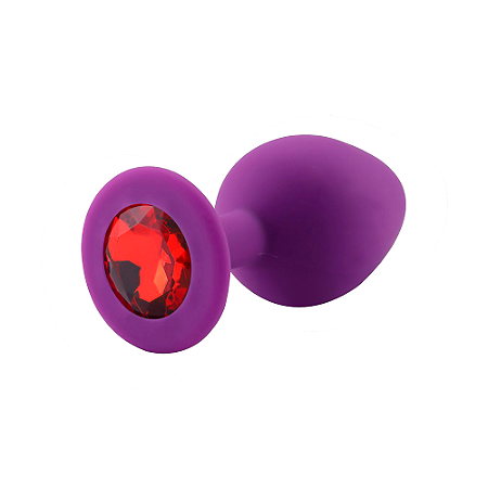 PLUG ANAL EM SILICONE COM "TOQUE AVELUDADO MAIS CONFORTO" - TAMANHO P - COR LILÁS