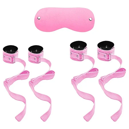 Kit Bondage Em Pelúcia - cor rosa
