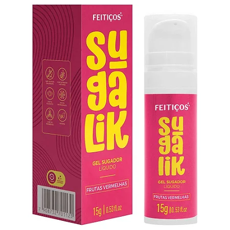 Feitiços Sugalik - Sugador Pulsador Líquido 15G - aroma frutas vermelhas