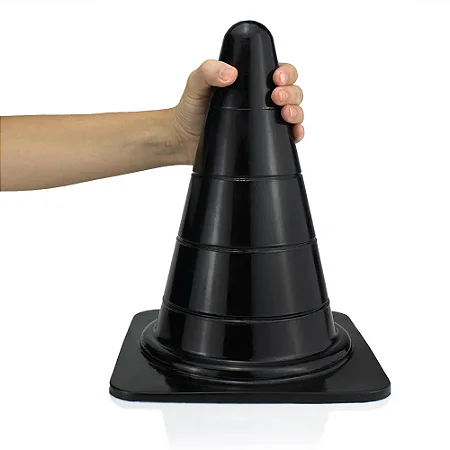 Realistic big butt plug Cone reto grande - Plug Anal Grande Flexível 29 x 16cm - cor preto