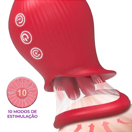 Flower Infinite Pleasure - Rosa com Língua Estimuladora com Sucção