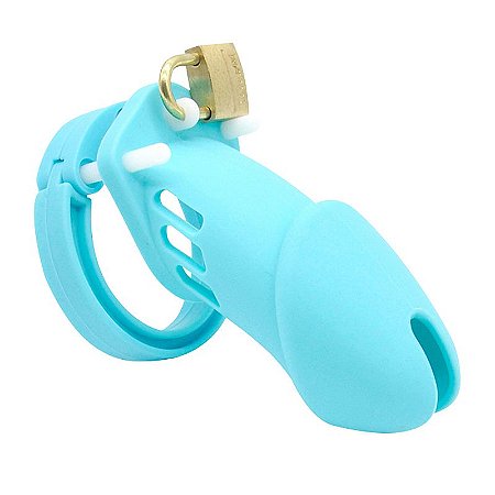 CB-6000S - CASTIDADE MASCULINA EM SILICONE 8X3,5cm - COR AZUL