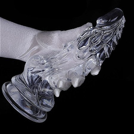 Plug Anal Master formato pênis de dragão em silicone - transparente